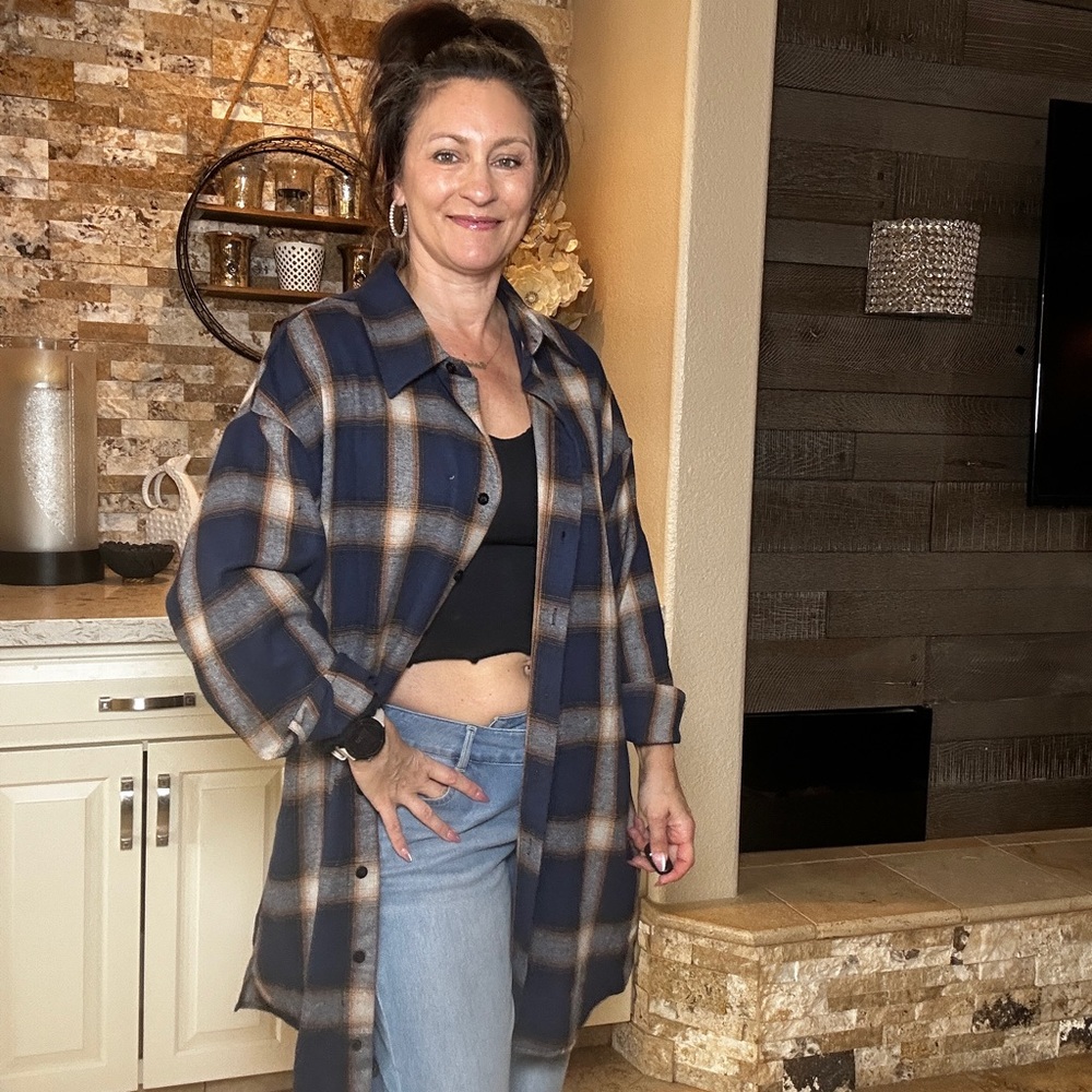 Plaid Oversized Shirt Jacket